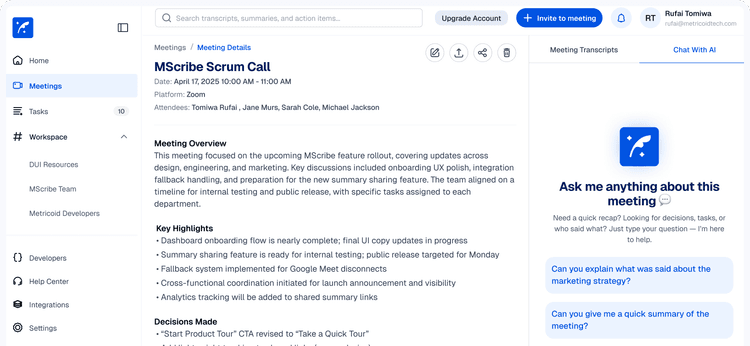 AI Summarizes & Extracts Tasks